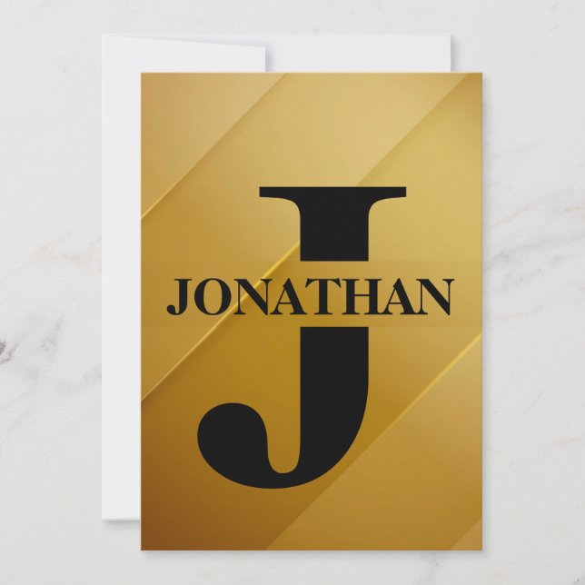 Gold Dad Initial Name Appreciation Design Julkort (Framsida)