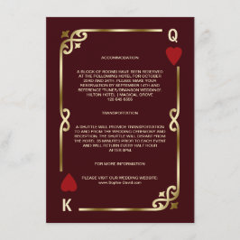 Gold Deep Burgundy Casino Vegas Wedding Details Tilläggskort
