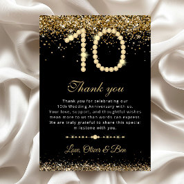 Gold Diamonds 10th Anniversary Thank You Card Inbjudningar