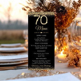 Gold Diamonds 60th Birthday Dinner Flat Menu Meny