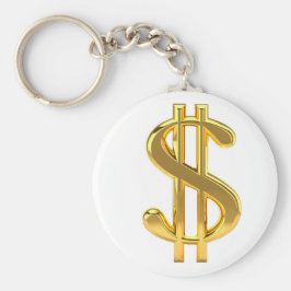 Gold Dollar Sign Keychain Nyckelring