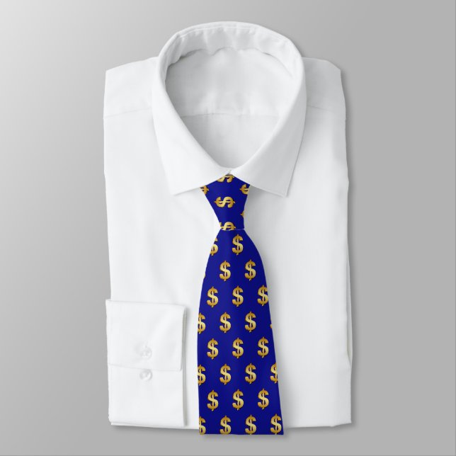 Gold Dollar Signs On Navy Blue Slips (Bunden)