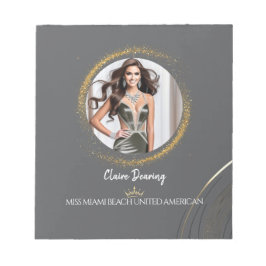 Gold Dust Pageant Titleholder Photo Notepad Anteckningsblock