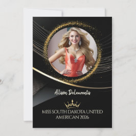 Gold Dust Premium Pageant Promo Card Inbjudningar