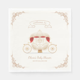 Gold Elegant Fairy Carriage Baby Shower Welcome Pappersservett