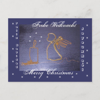 Gold - Engel Postkarte 4 sprach. Helg Vykort