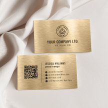 Gold Faux Brushed Metal Professional QR Code