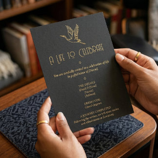 Gold Filigree Art Deco | Crane Memorial Inbjudningar