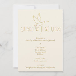 Gold Filigree Art Deco | Goose Birthday Inbjudningar