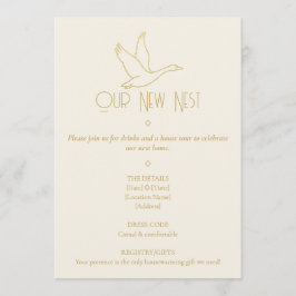 Gold Filigree Art Deco | Goose Housewarming Inbjudningar