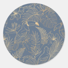 Gold Filigree Art Deco | Toucan Estate Grey Runt Klistermärke