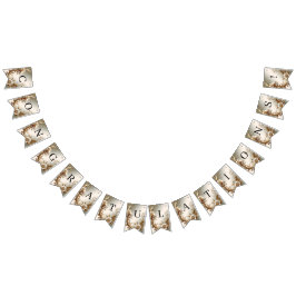 Gold Floral Bunting Flag Vimplar