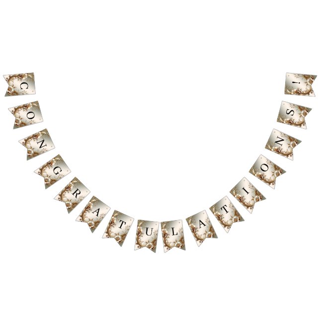 Gold Floral Bunting Flag Vimplar (Alla)