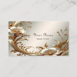 Gold Floral Business Card Visitkort