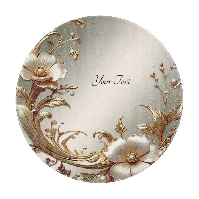 Gold Floral Cutting Board (Framsidan)