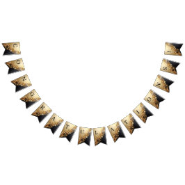 Gold Floral Embellishments Bunting Flag Vimplar