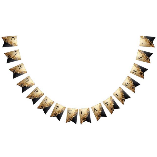 Gold Floral Embellishments Bunting Flag Vimplar (Alla)