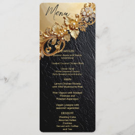 Gold Floral Embellishments Menu Meny