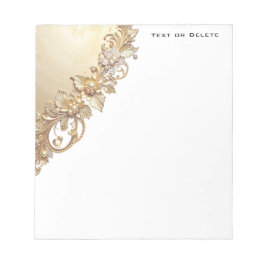 Gold Floral Embellishments Notepad Anteckningsblock