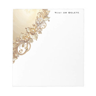 Gold Floral Embellishments Notepad Anteckningsblock