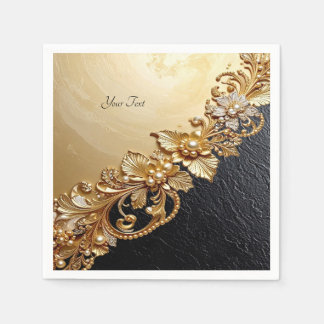 Gold Floral Embellishments Pappersservett