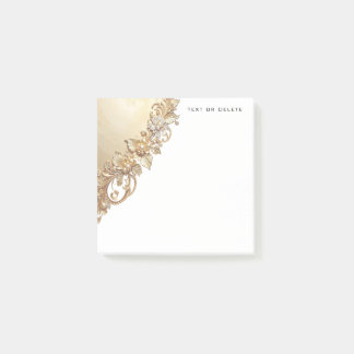 Gold Floral Embellishments Post it Notes Post-it Block
