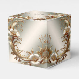 Gold Floral Favor Box Presentaskar