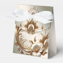 Gold Floral Favor Box Presentaskar