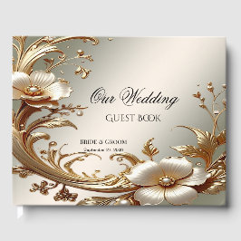 Gold Floral Guest Book Gästböcker