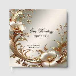 Gold Floral Guest Book Gästböcker