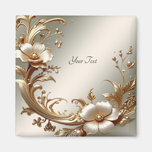 Gold Floral Magnet (Framsidan)