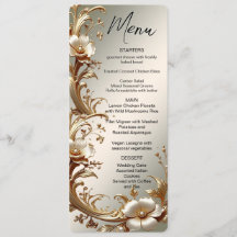 Gold Floral Menu