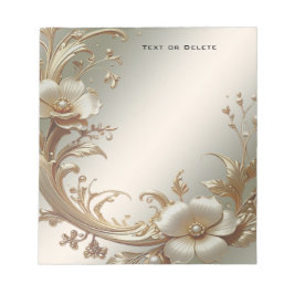 Gold Floral Notepad Anteckningsblock
