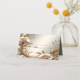 Gold Floral Place Card Placeringskort