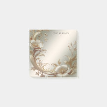 Gold Floral Post it Notes
