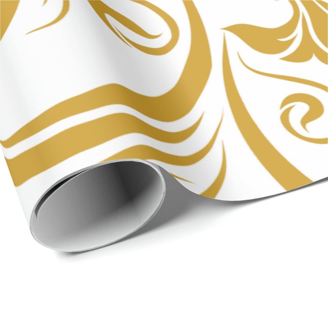gold floral & swirl designs on a white background  presentpapper (Skapare uppladdad)