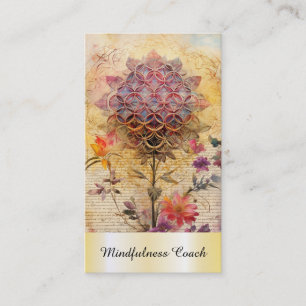 *~* Gold Flower of Life QR AP92 Reiki Sacred Visitkort