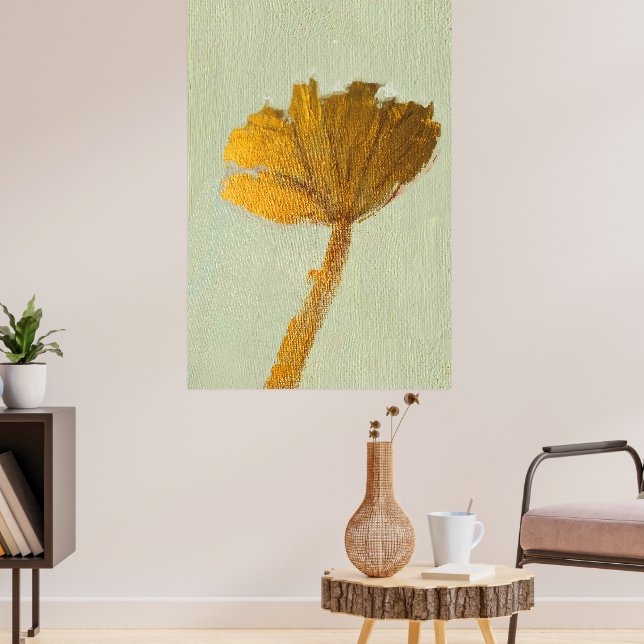 Gold Flower on Canvas Poster (Vardagsrum 3)