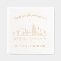 Gold Foil Anpassningsbar Virginia Beach Event Napk