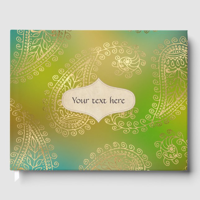 Gold Foil Arabian Gästböcker (Framsida)