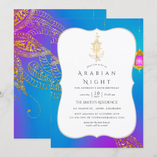 Gold Foil Arabian Nights ThMeed Party Inbjudningar