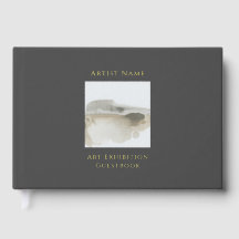 Gold Foil Art Exhibition Guestbook
