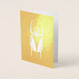 Gold Foil Beetle-hälsningskort Folierat Kort