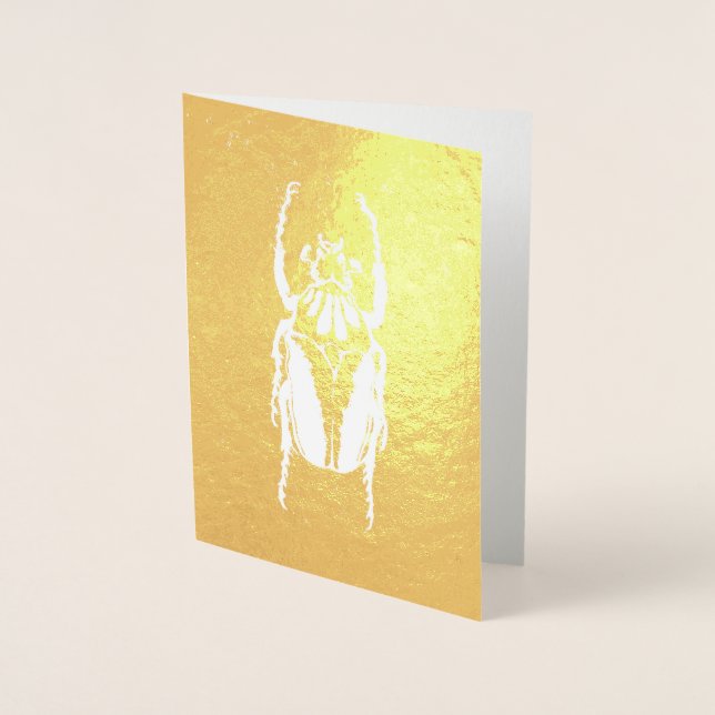 Gold Foil Beetle-hälsningskort Folierat Kort (Framsida)