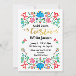 Gold Foil Blommigt Mexican Fiesta Möhippa Inbjudningar