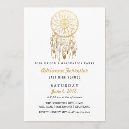 Gold Foil Bohemian Dream Catcher Studentfest Inbjudningar