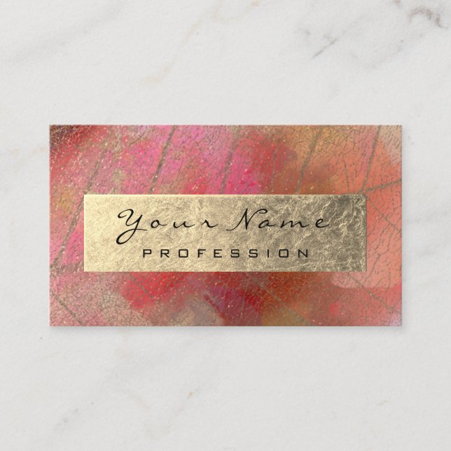 Gold Foil botanical Abstrakt Influencer Artist Visitkort (Framsida)