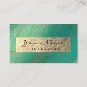 Gold Foil Botanical Brown Couch Therapist Grönt Visitkort