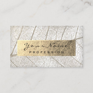 Gold Foil Botanical Grått WHITE WRITER BLOGGARE Visitkort