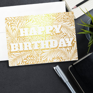 Gold Foil Botanical Grattis på födelsedagen Folierat Kort